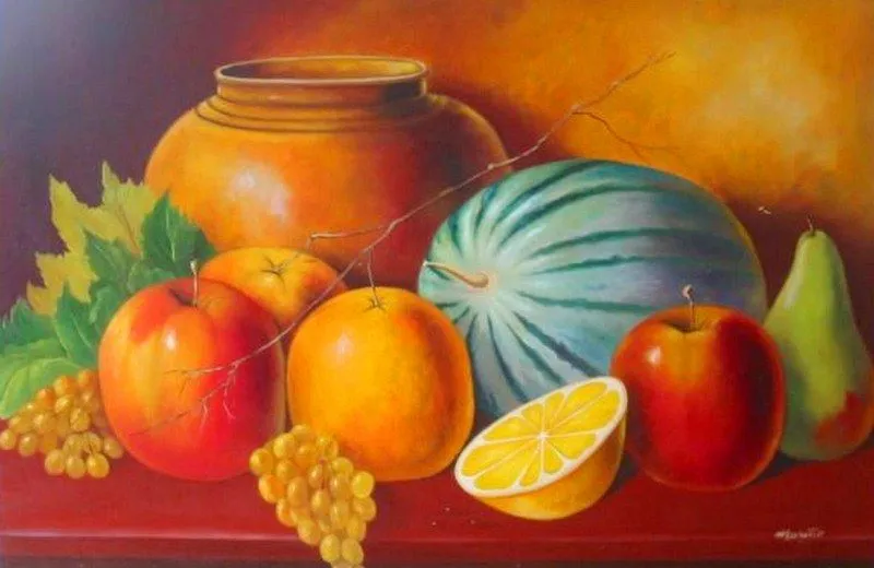 Imágenes Arte Pinturas: Bodegones de frutas