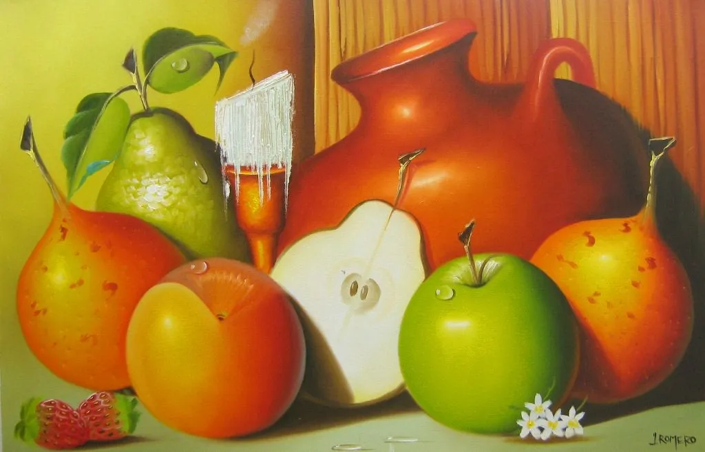 Paisajes y Bodegones: Pintura: Bodegones con frutas óleo