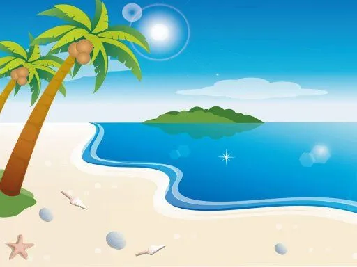 Dibujos de playas con palmeras - Imagui