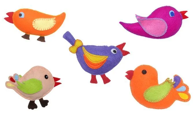 5 ideas para hacer pájaros con fieltro | Manualidades | Pinterest ...