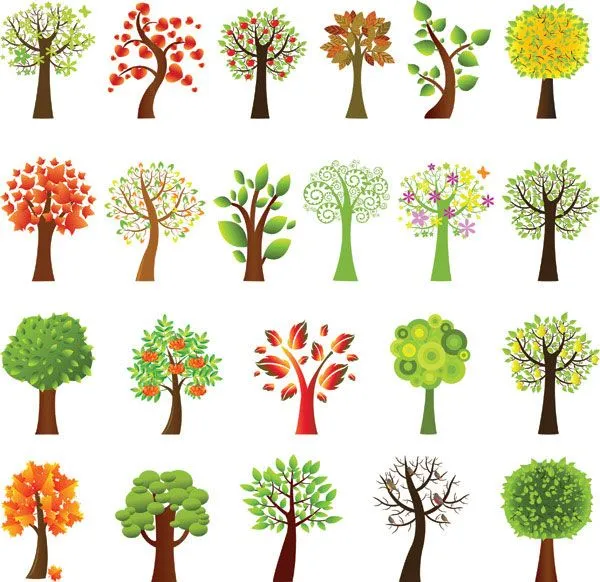 Palabras clave: árboles, temporadas, cosecha, ronda, vector de ...