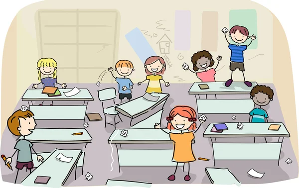 palillo niños en clase desordenado — Foto stock © lenmdp #23304460