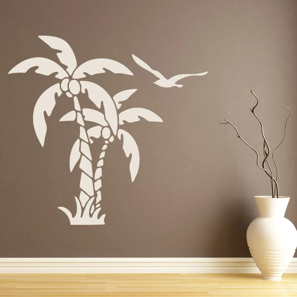 Palm Trees Wall Sticker Beach Wall Decal Art | eBay