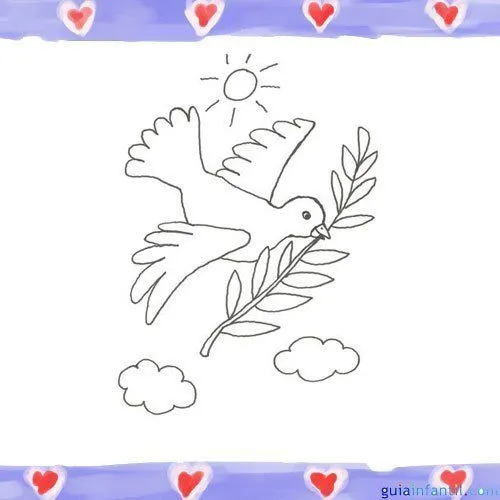 Paloma de la Paz. Imágenes para pintar con niños - Dibujos de la ...