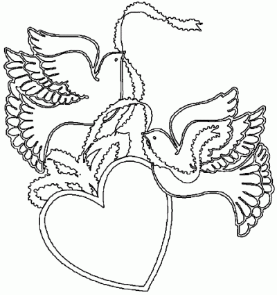 Dibujo de Palomas enamoradas. Dibujo para colorear de Palomas ... Dibujo de Palomas enamoradas. Dibujo para colorear de Palomas ...