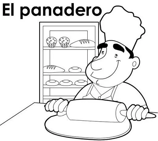 Dibujo del panadero para colorear para niños - Imagui
