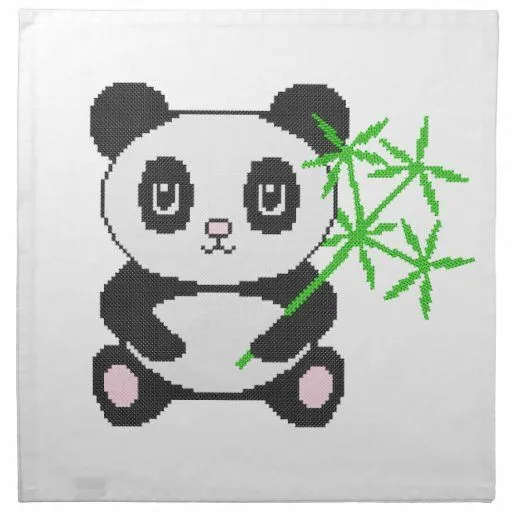 Dibujos De oso panda de punto de cruz - Imagui