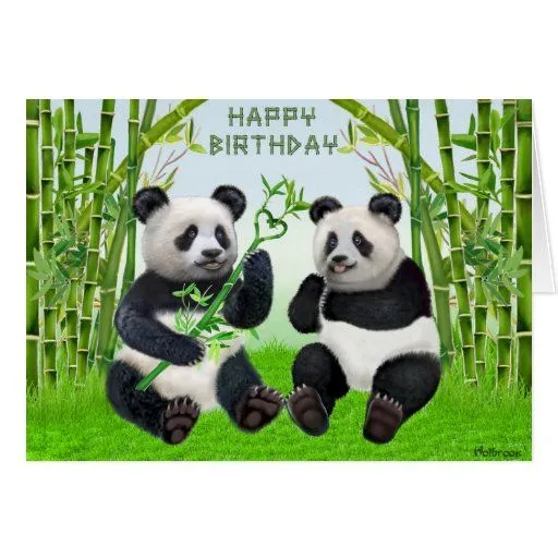 Panda del feliz cumpleaños felicitaciones | Zazzle