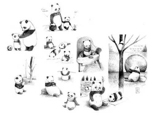 Panda gigante en dibujo por Renata Liwska : Blog de Lujo