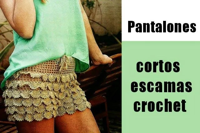 Pantalones cortos de escamas de crochet - Patrones Crochet
