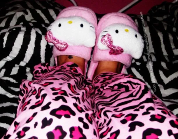 Pants: hello kitty, pink, pink leopard, hello kitty shoes ...