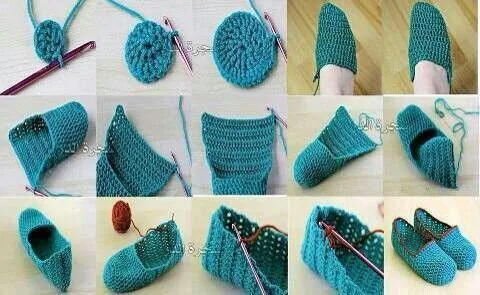 Pantufla tejidas a crochet - Imagui