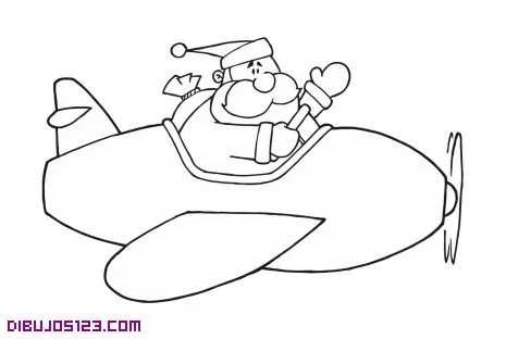 papa-Noel-en-avion-dibujos- ...