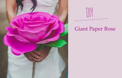 Rosa gigante de papel crepé « Manualidades
