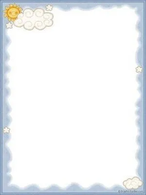 PAPEL DE CARTA CON SOL Y NUBES : INFANTIL Y PARA NIÑOS. PAPEL DE CARTA CON SOL Y NUBES : INFANTIL Y PARA NIÑOS.