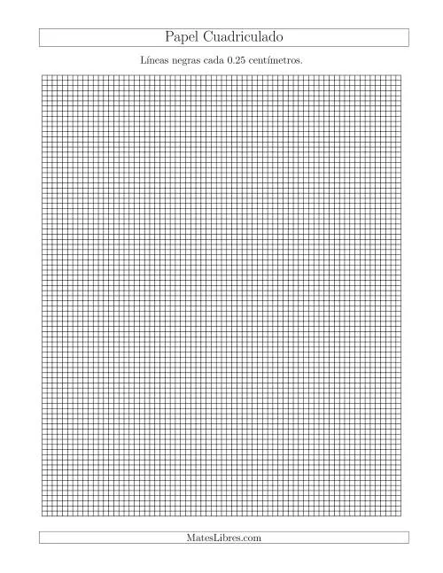 Papel Cuadriculado de Líneas Negras cada 0.25cm, Tamaño de Papel Carta Papel Cuadriculado de Líneas Negras cada 0.25cm, Tamaño de Papel Carta