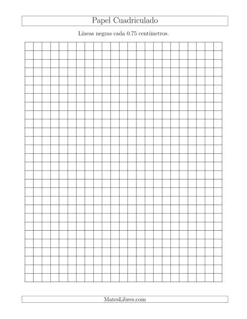Papel Cuadriculado de Líneas Negras cada 0.75cm, Tamaño de Papel Carta Papel Cuadriculado de Líneas Negras cada 0.75cm, Tamaño de Papel Carta