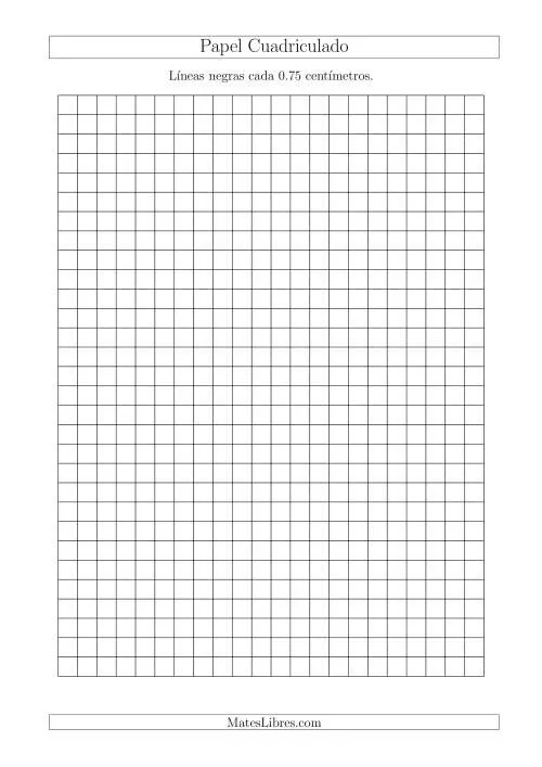 Papel Cuadriculado de Líneas Negras cada 0.75cm, Tamaño de Papel A4 Papel Cuadriculado de Líneas Negras cada 0.75cm, Tamaño de Papel A4