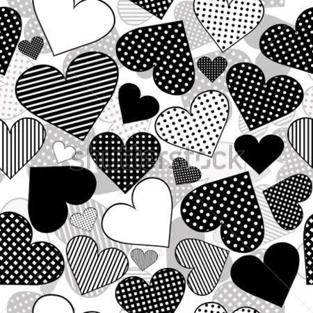 papel decorativo blanco y negro de corazones - Buscar con Google ...