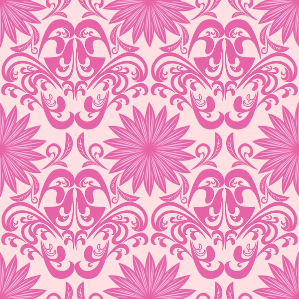 Papel tapiz Damasco floral transparente rosa — Vector stock ...