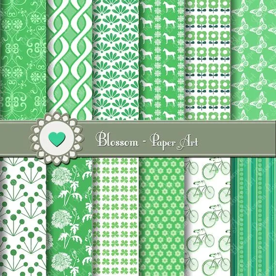 Papeles Decorativos en Verde Papeles para por blossompaperart Papeles Decorativos en Verde Papeles para por blossompaperart