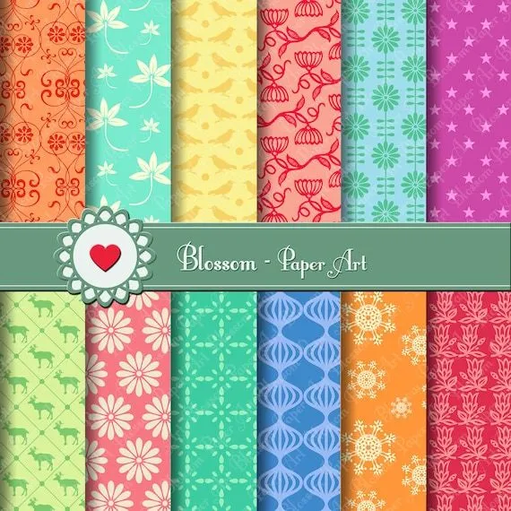 Papeles Digitales para imprimir Papeles por blossompaperart en Etsy Papeles Digitales para imprimir Papeles por blossompaperart en Etsy