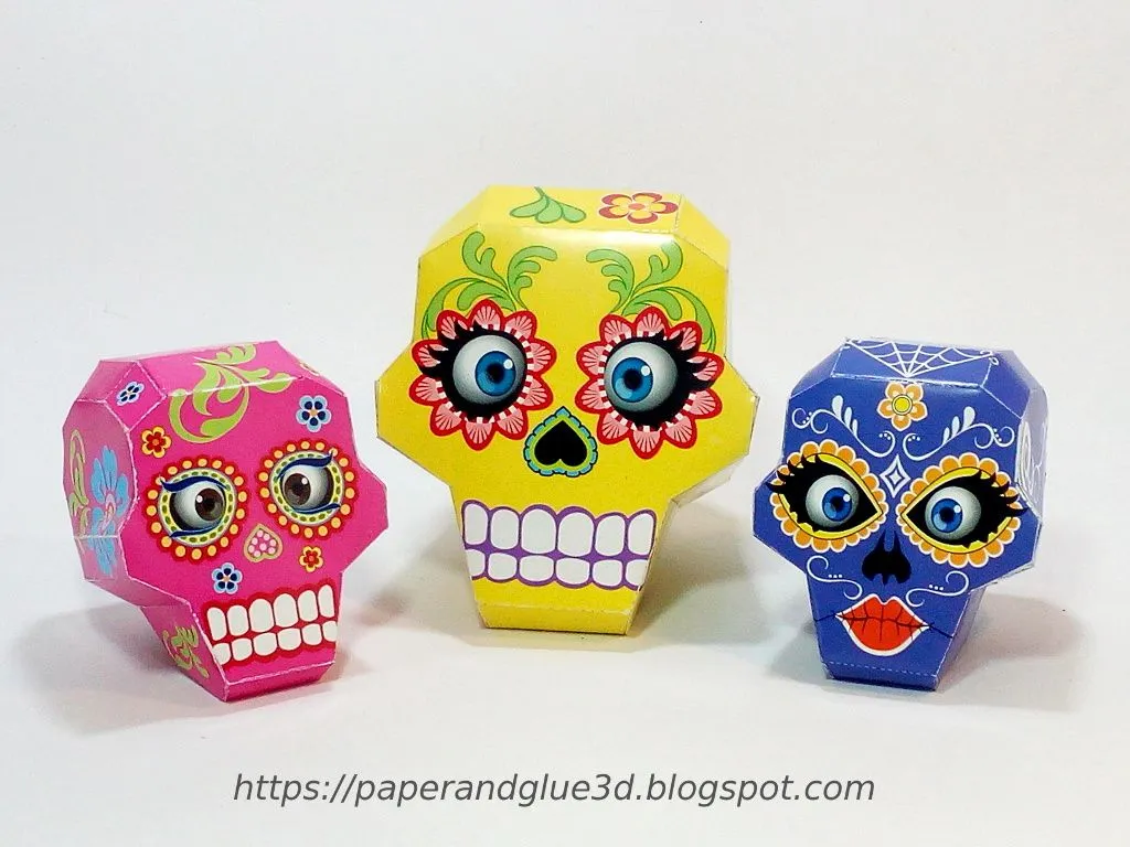 Papercraft, Paper toys y figuras de papel. Planillas descargables y diseños  especiales.: Calaveras Mexicanas del día de muertos.