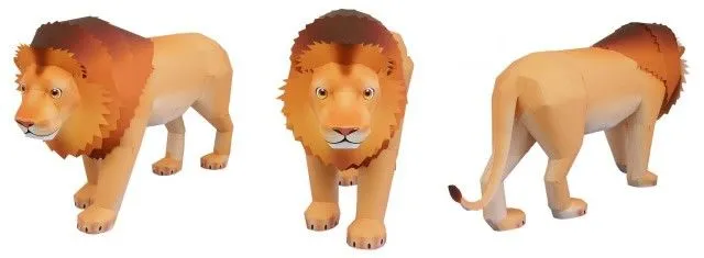 Papiroflexia ANIMALES - León de papel 3D
