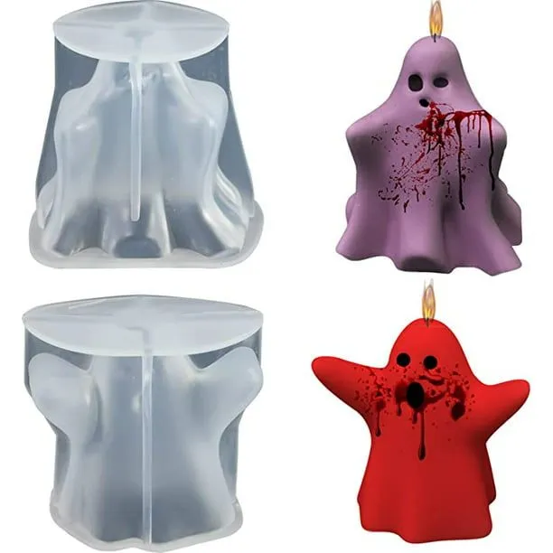 Paquete de 2 moldes para velas fantasma, moldes para velas fantasma 3D de  Halloween, resina fantasma JAMW Sencillez | Walmart en línea