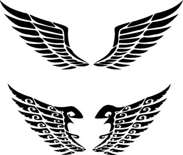 Par de alas extendidas diseños | Descargar Vectores gratis