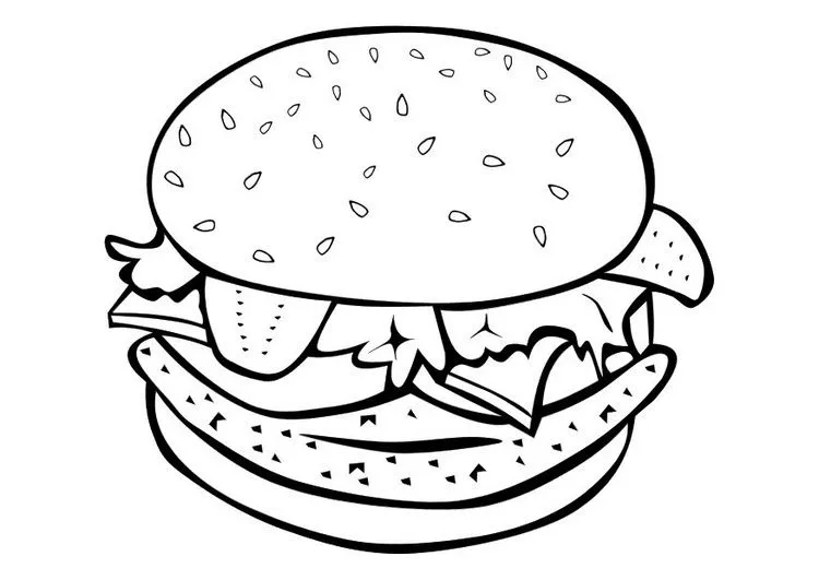 Imagenes de hamburguesas para colorear - Imagui