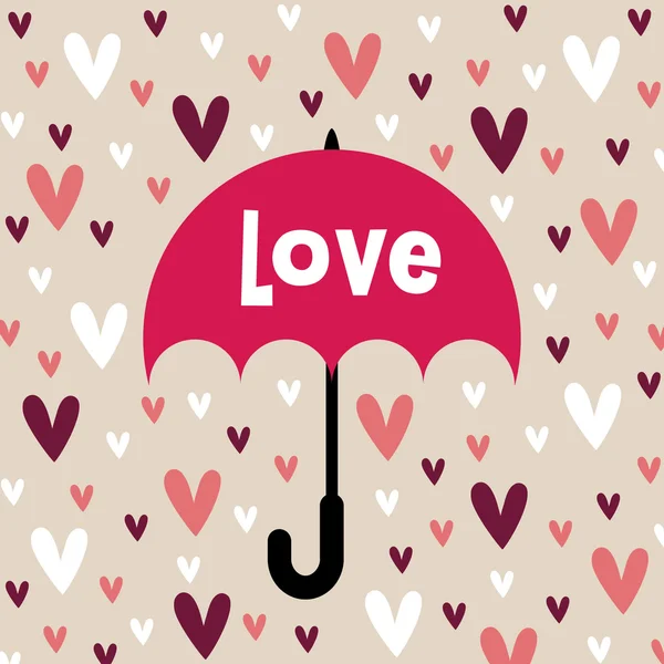 Paraguas con el diseño de fondo de pantalla de amor — Vector stock ...