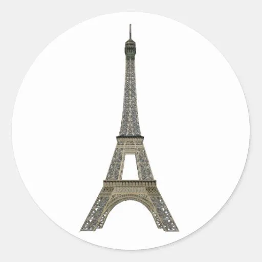 París: Torre Eiffel: Dibujo del vector: Pegatina Redonda | Zazzle
