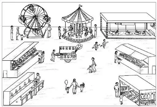 Parque de diversiones en dibujo - Imagui