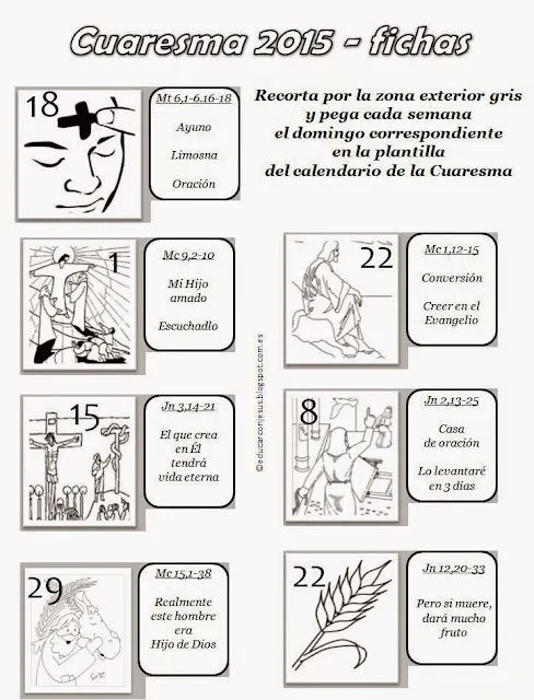 Parroquia La Inmaculada: Calendarios Cuaresma 2015