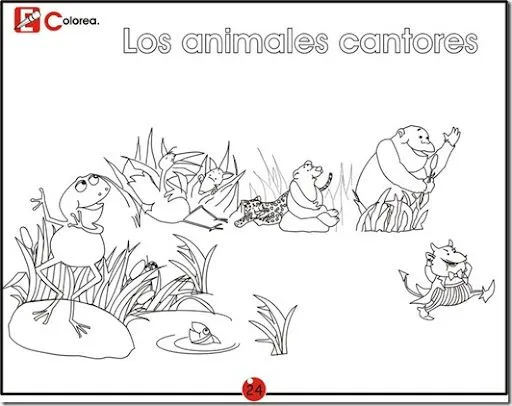 Los animales cantores para colorear | Dibujos Disney