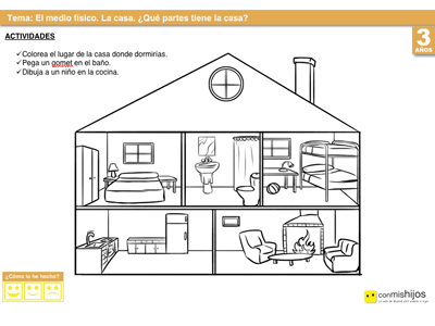 Ficha de conocimiento del entorno. Qué partes tiene la casa Ficha de conocimiento del entorno. Qué partes tiene la casa