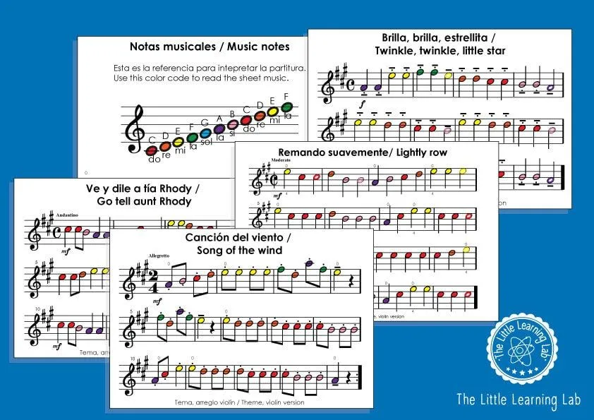 Partituras para principiantes violín PDF notas con código - Etsy México