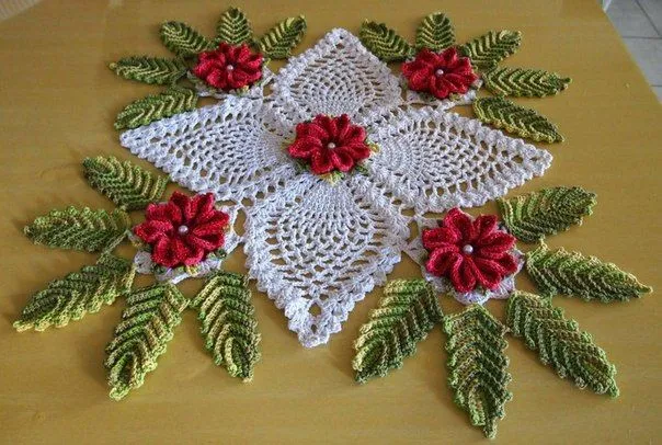 Carpetas en crochet con flores patrones - Imagui