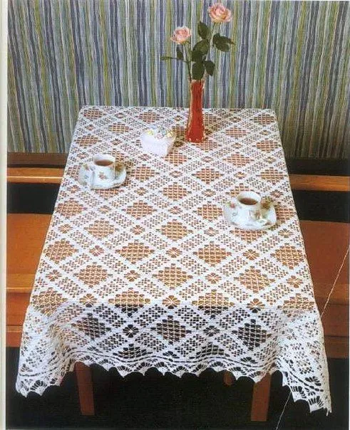 Manteles para mesa rectangulares tejidos a crochet - Imagui