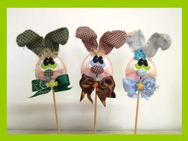 Pinchos de Conejos en #gomaeva #foamy para #pascuas | Pascuas Goma ...