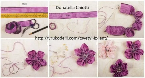 Paso a paso para elaborar flores de tela | Ribbon Flower, Ribbons ...