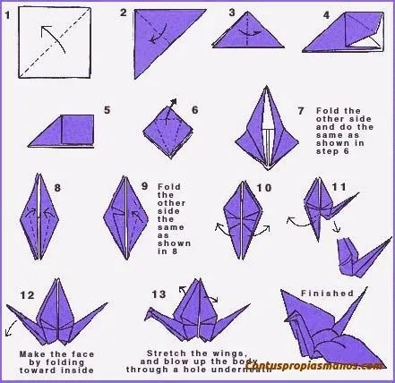 Pasos para hacer un ave en origami - Imagui