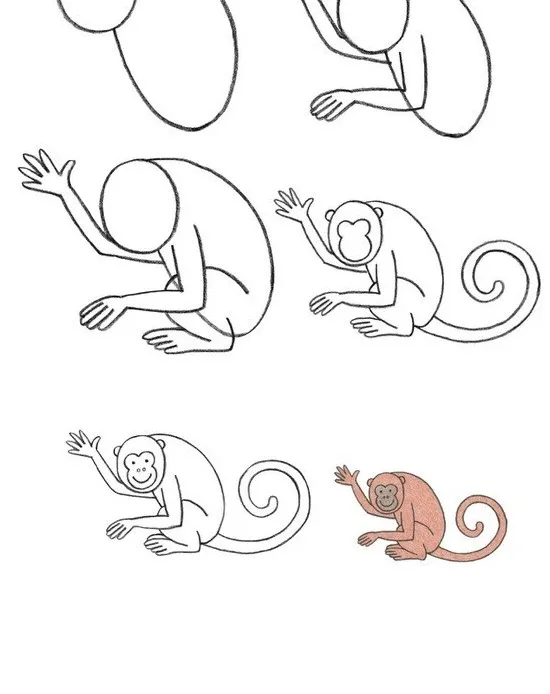 Como dibujar a un mono paso a paso - Imagui