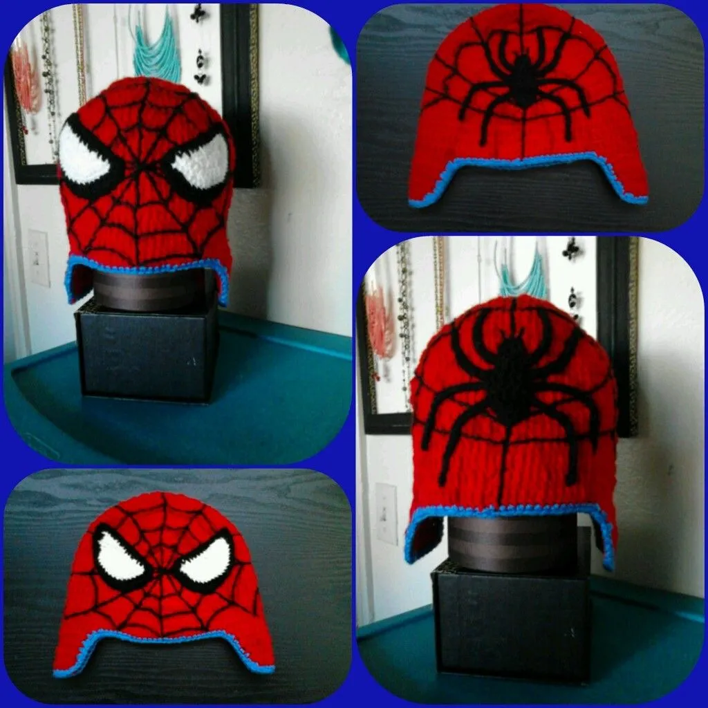 Mis primeros pasos...: Gorro hombre araña crochet