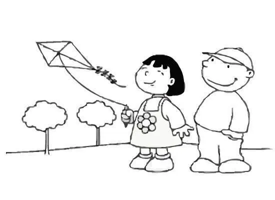 Imagenes de niños elevando cometas para colorear - Imagui | Pasqua ...