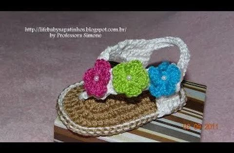 Passo a passo Sandália Primavera Baby - YouTube | Crochet 2 ...