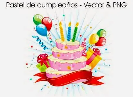 Pastel de cumpleaños Vector y PNG ~ Photoshop Facil