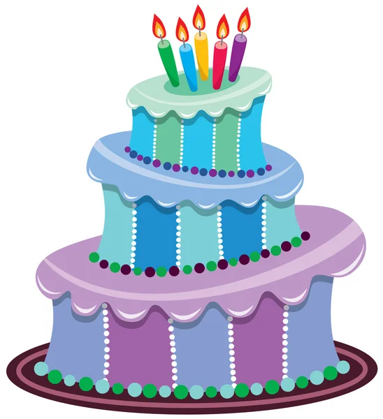 gran pastel de cumpleaños — Vector stock © dmstudio #6272861