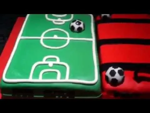 Pastel de fondant y goma de pasta de soccer - YouTube
